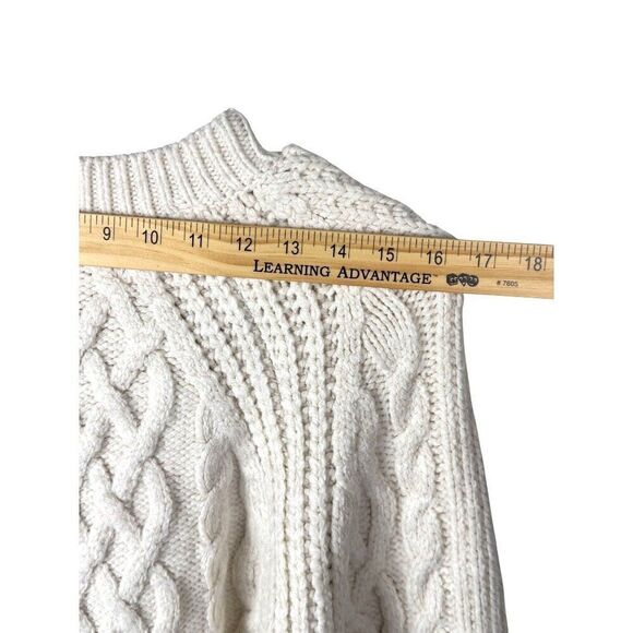 NWT Mango (MNG) Long Sleeve Fisherman Knit Heavy Sweater Winter White Sz XL NEW - Picture 7 of 9